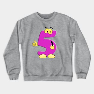 Number 5 Smiley Monogram Face Emoji Shirt for Men Women Kids Crewneck Sweatshirt